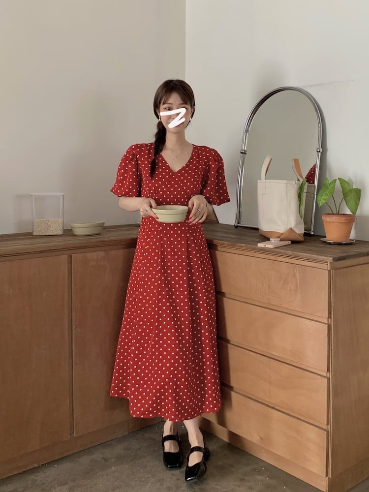 【dress】ドット柄ワンピース　M24778