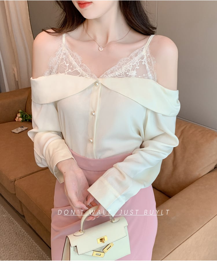 【tops】レースシャツトップス　M25166