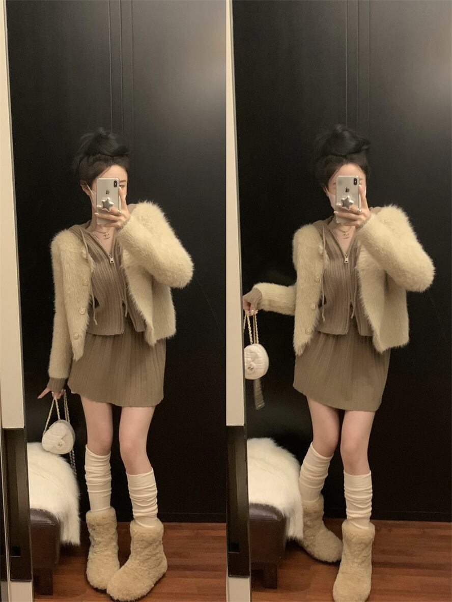 【outer】シャギーニットカーデ　M28549