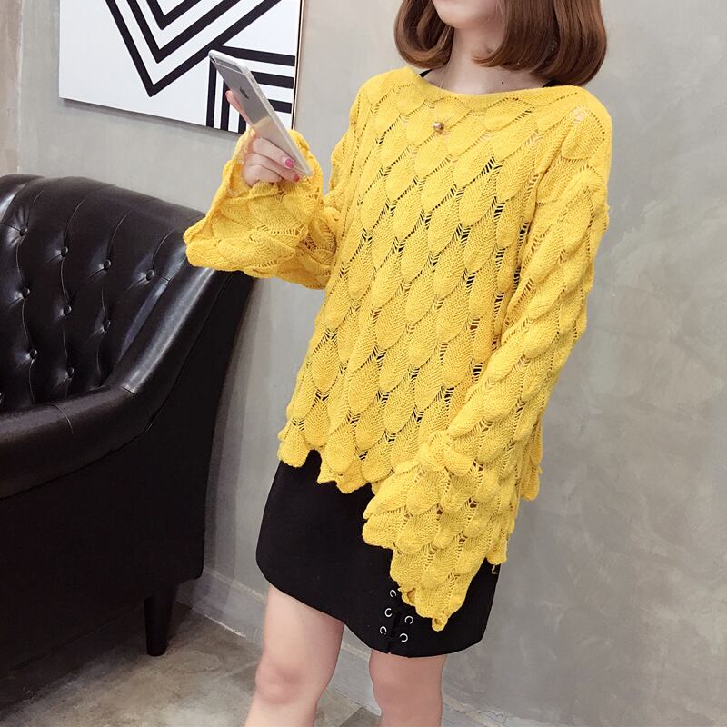 【tops】カットワークニットセーター　M18155