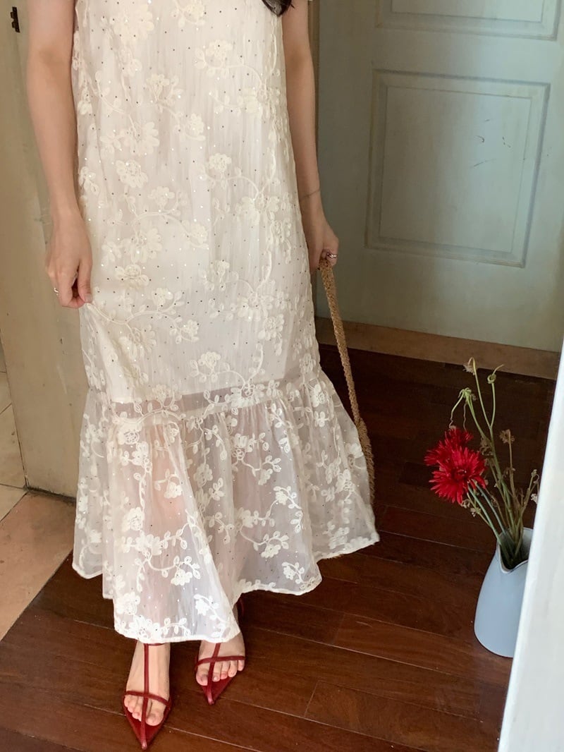 【dress】ジャカード刺繍ワンピース　M24731