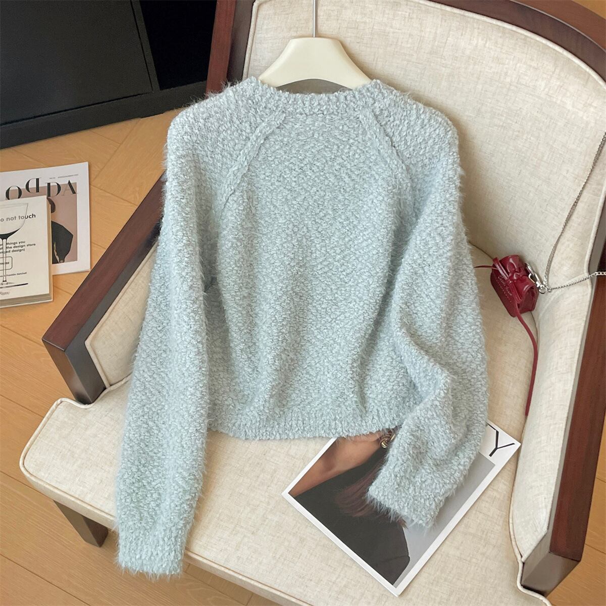 【outer】クルーネックニットカーデ　M29206