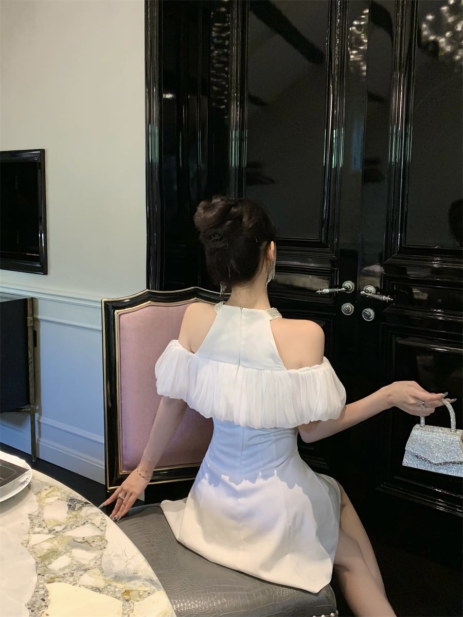 【dress】ビジューオフショルダーワンピース　M24300