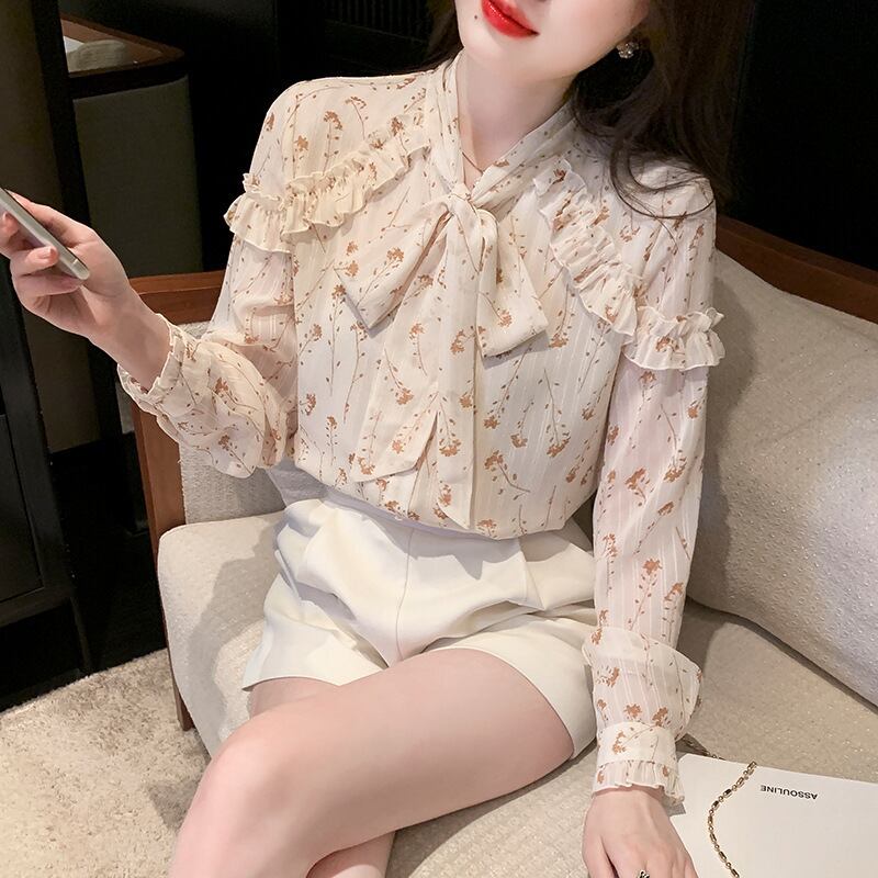 【tops】リボン付きシャツトップス　M18727
