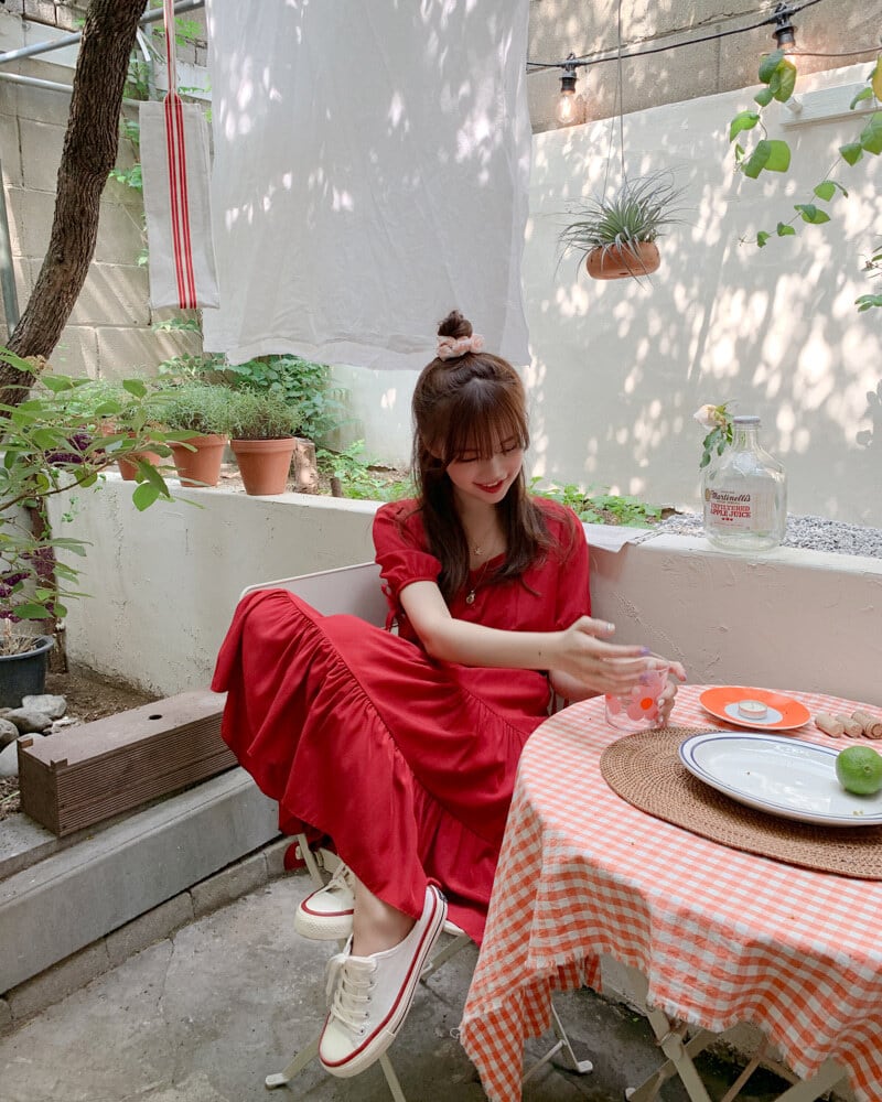 【dress】美人度アップ!気質満点スクエアネックスウィート着痩せワンピース