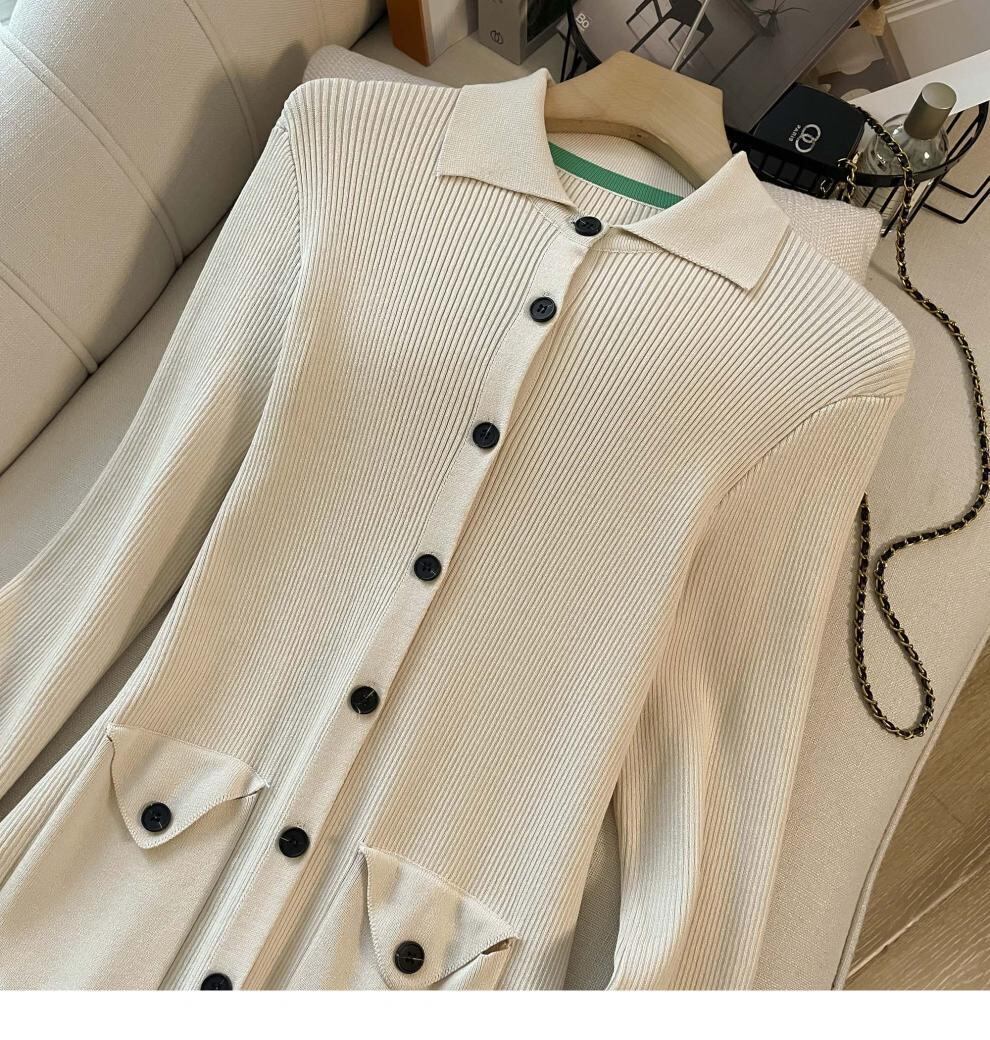 【dress】ボタンデザインニットワンピース　M28786