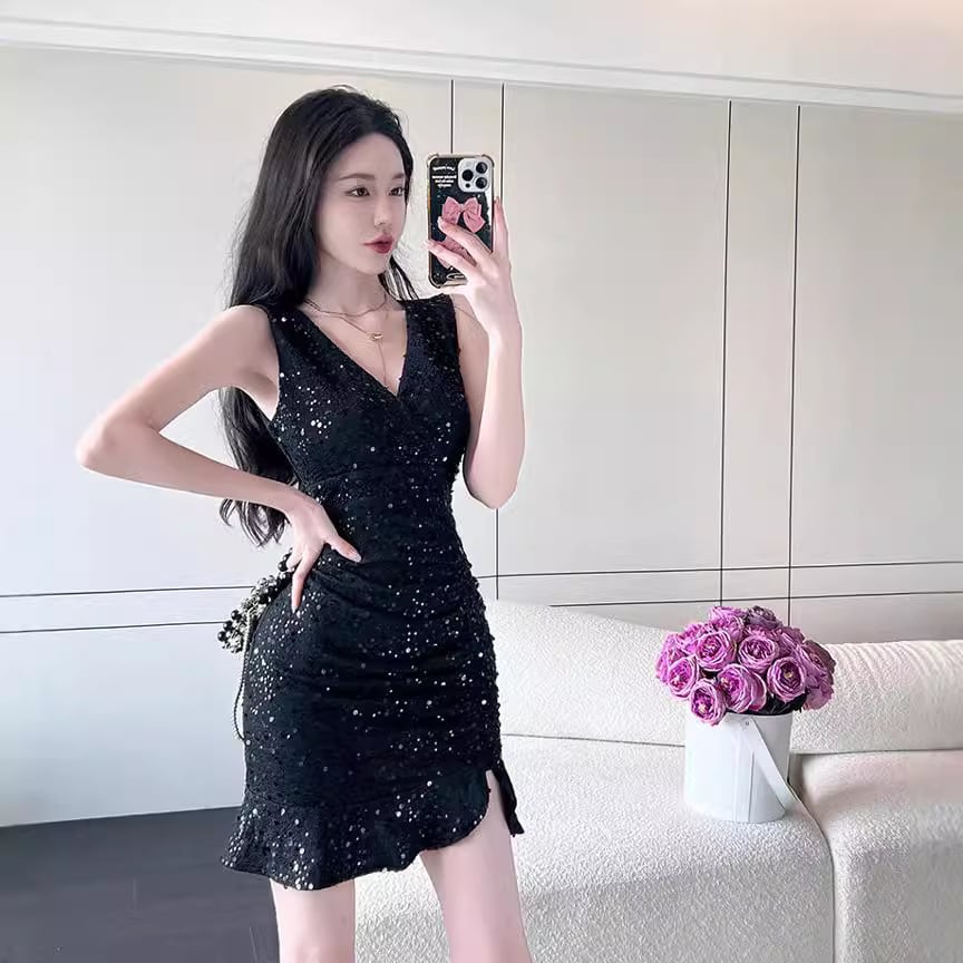 【dress】Vネックワンピース　M25183