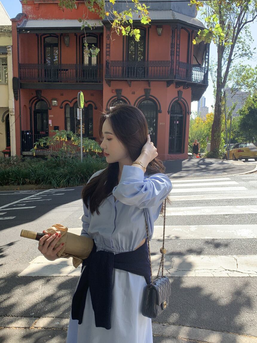 【dress】ウエストカットシャツワンピース G20859