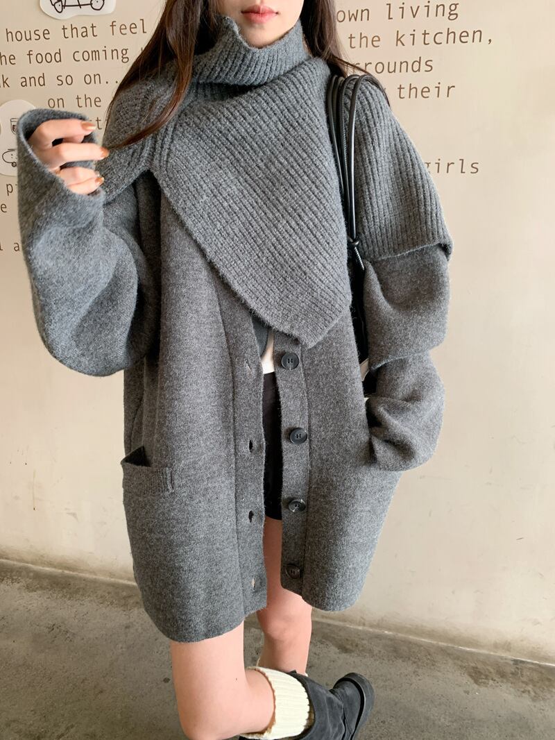 【set】ニットカーデ×ニットケープセット　M27520