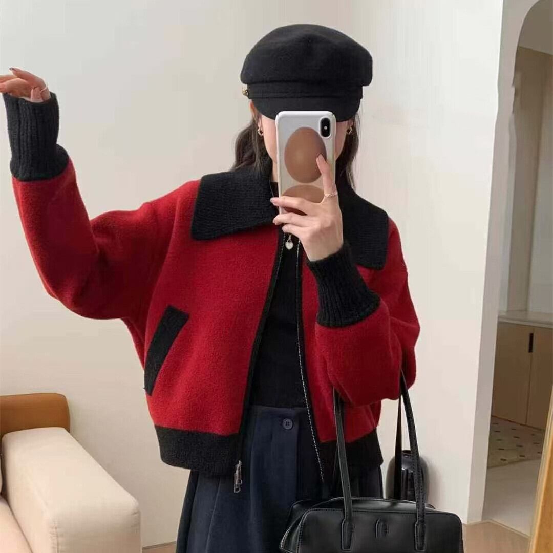 【outer】ファスナーニットカーデ　M29049