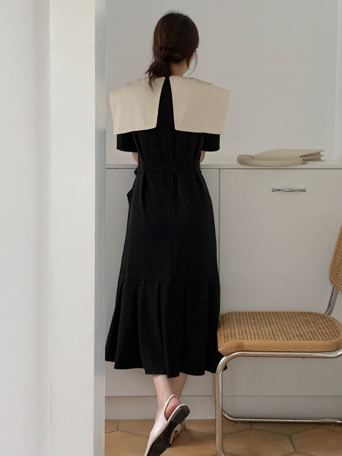 【dress】フリルダブルボタンワンピース　M24745