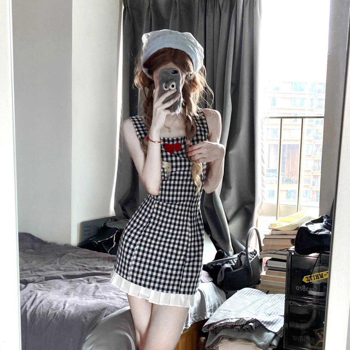 【dress】チェック柄キャミワンピース　M30056