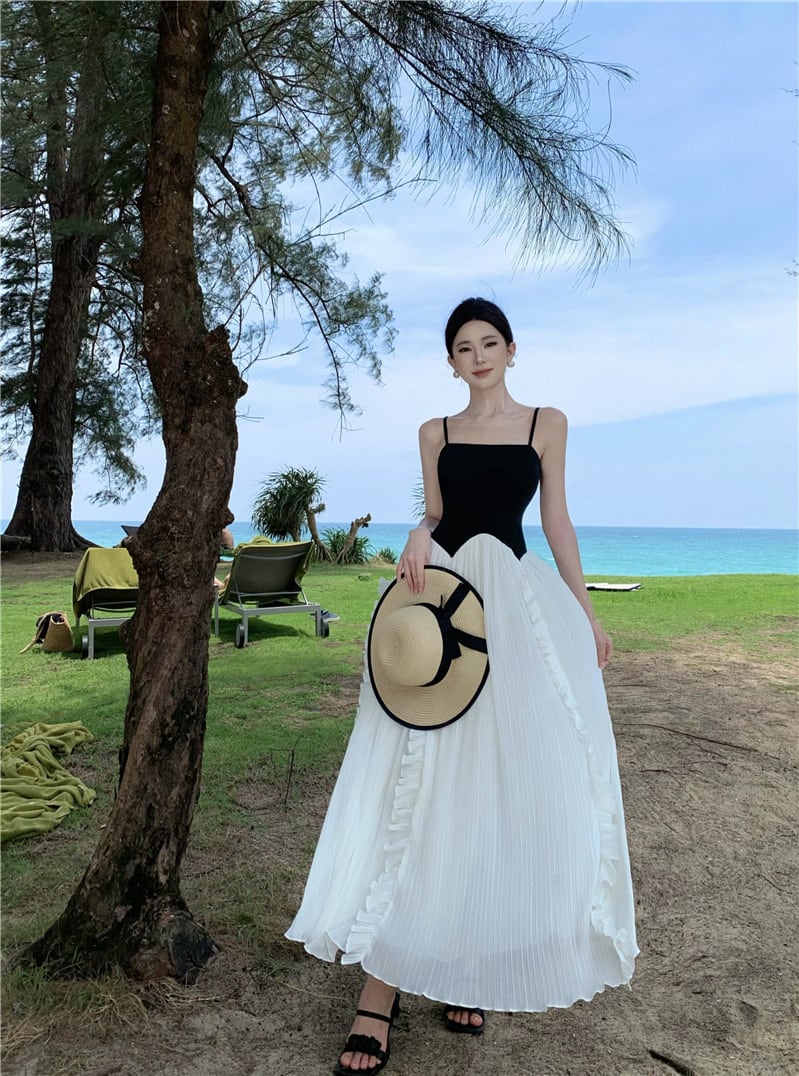【dress】フリル切り替えワンピース　M24200