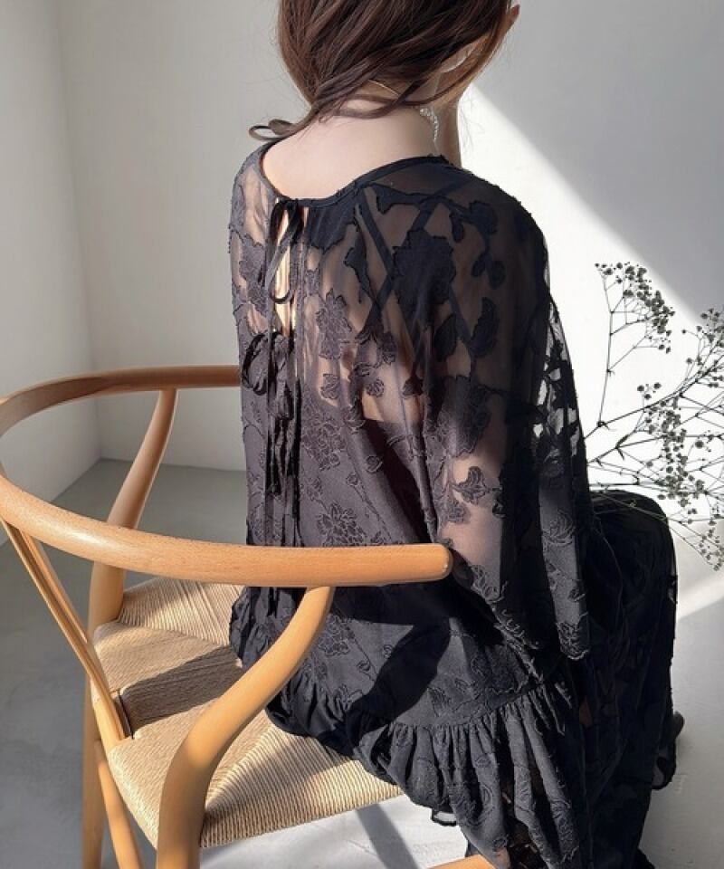 【dress】フリルランタンスリーブワンピース G20313