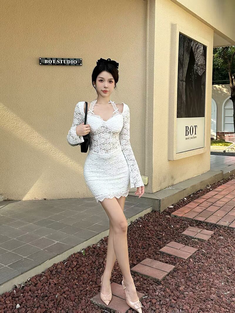 【dress】カットワークレースワンピース　M28311