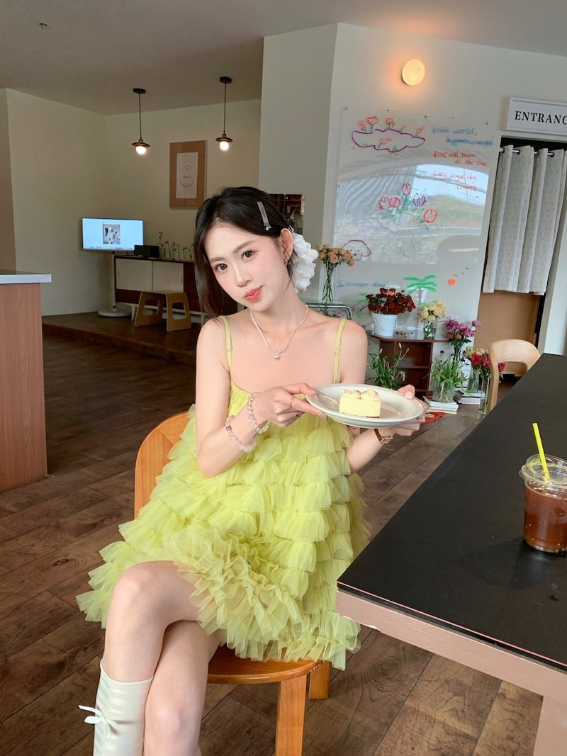 【dress】チュールコンビキャミワンピース　M29848