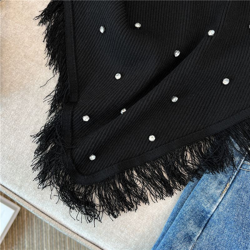 【tops】フリンジニットタンクトップF7729