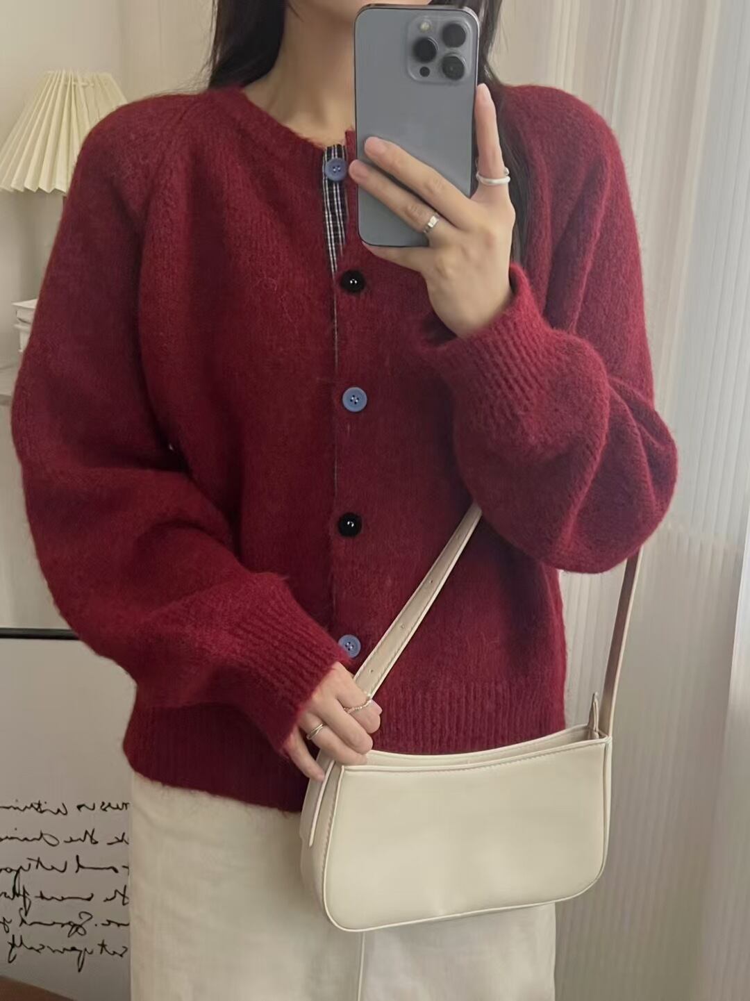 【outer】切り替えニットカーデ　M29006