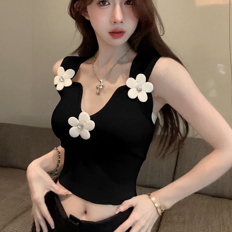 【tops】ニットノースリーブトップス　M30097