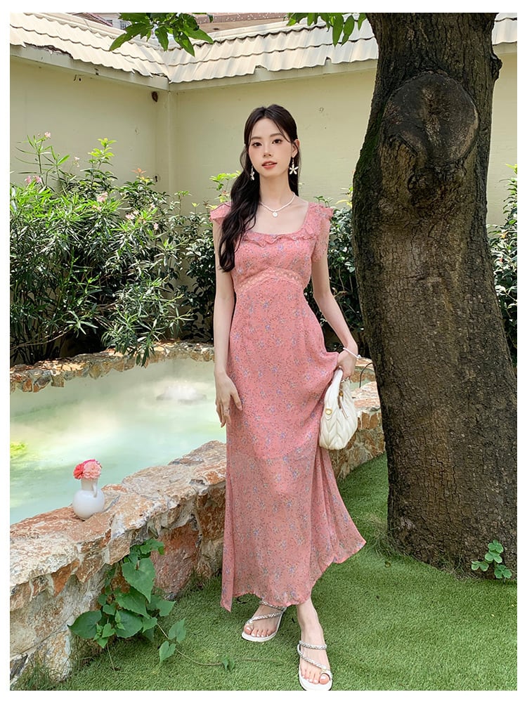 【dress】フリル花柄ワンピース　M25208