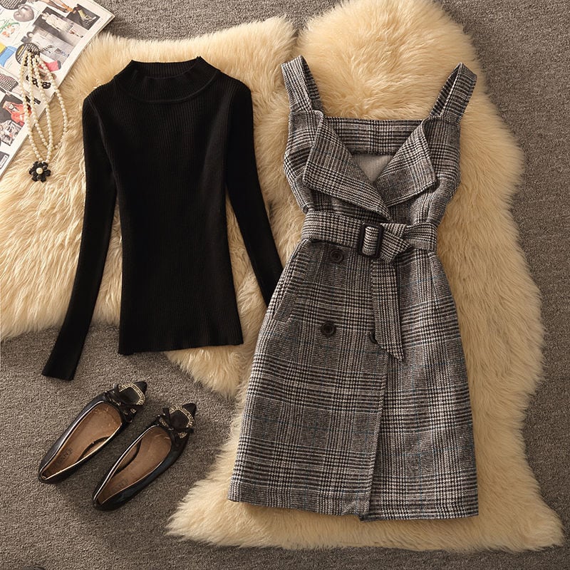【dress】チェック柄キャミワンピース　N2257