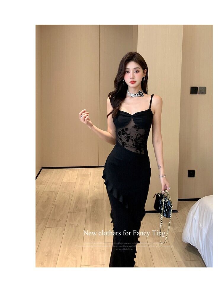 【dress】メッシュ切り替えキャミワンピース G21391