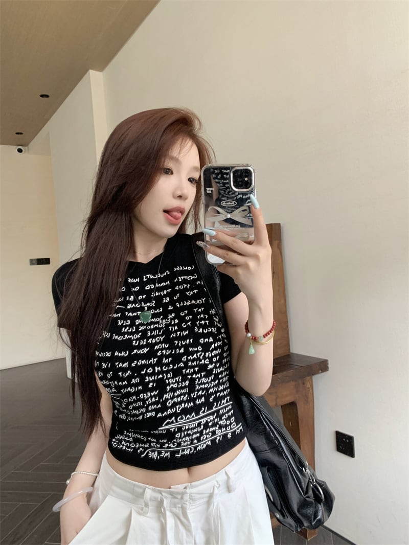 【tops】プリントTシャツ　M24619
