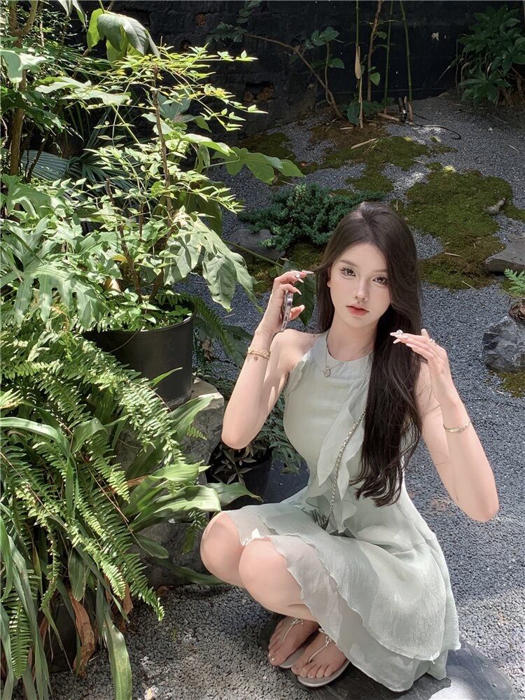 【dress】ホルターネックフリルワンピース G20449