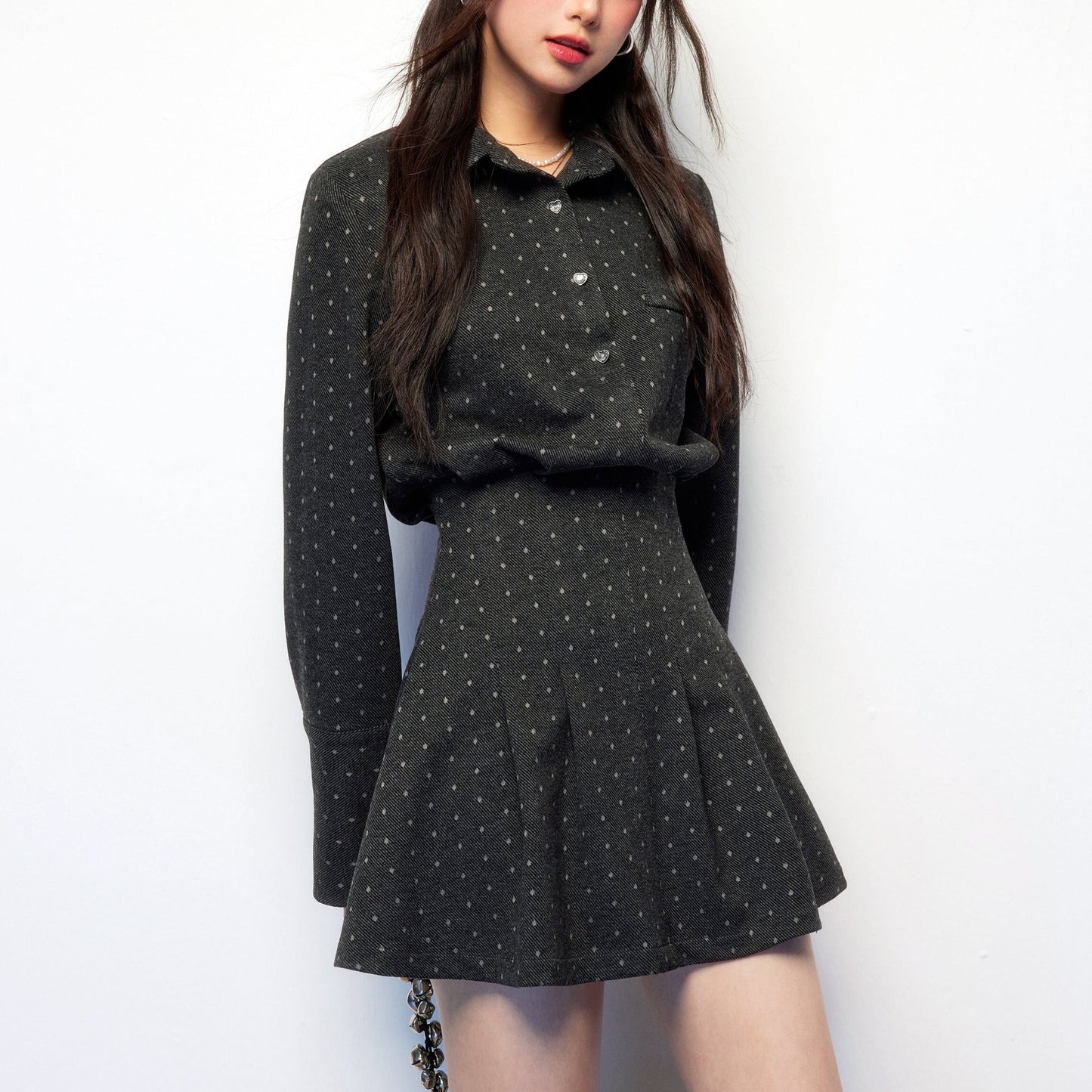 【dress】ドット柄ミニワンピース　N3483