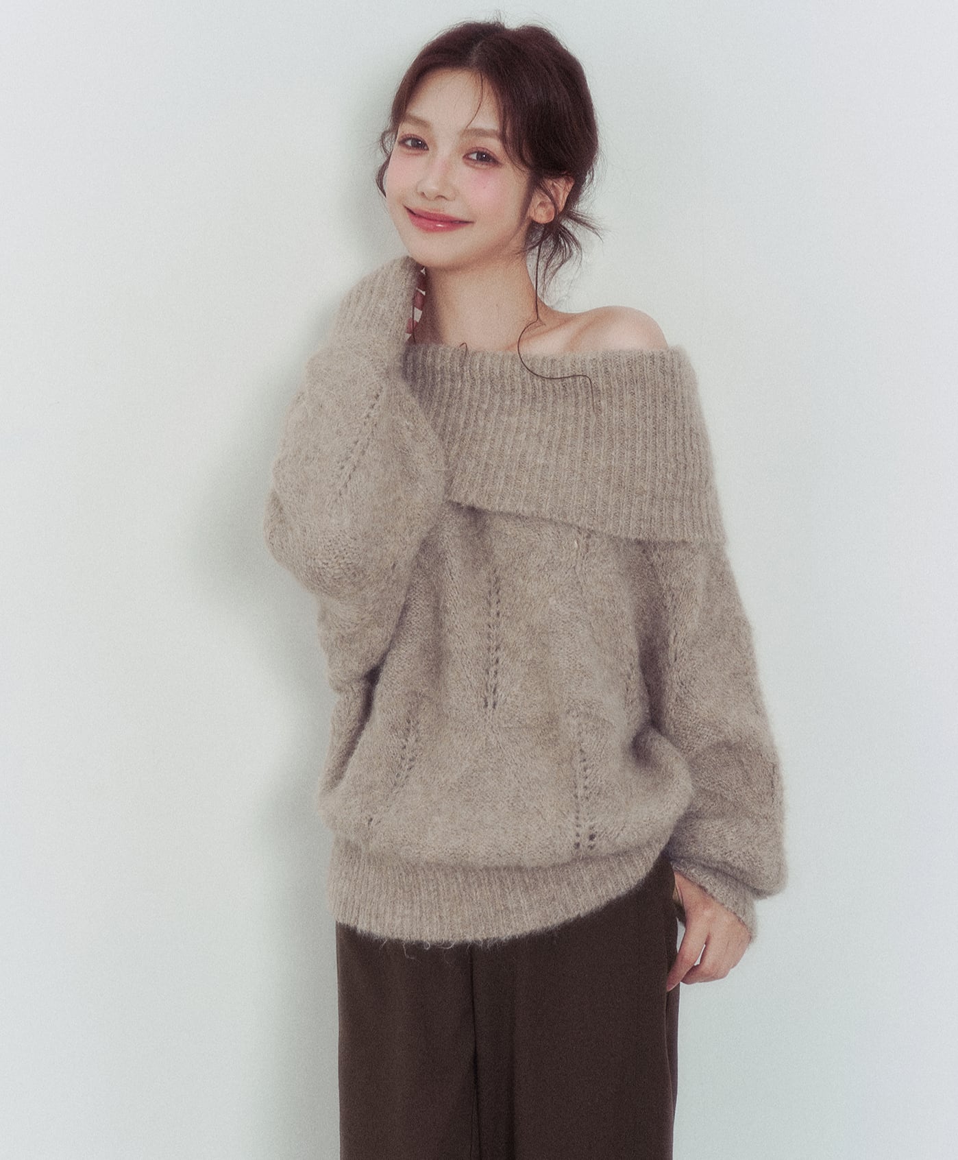 【tops】オフショルニットトップス　N3346