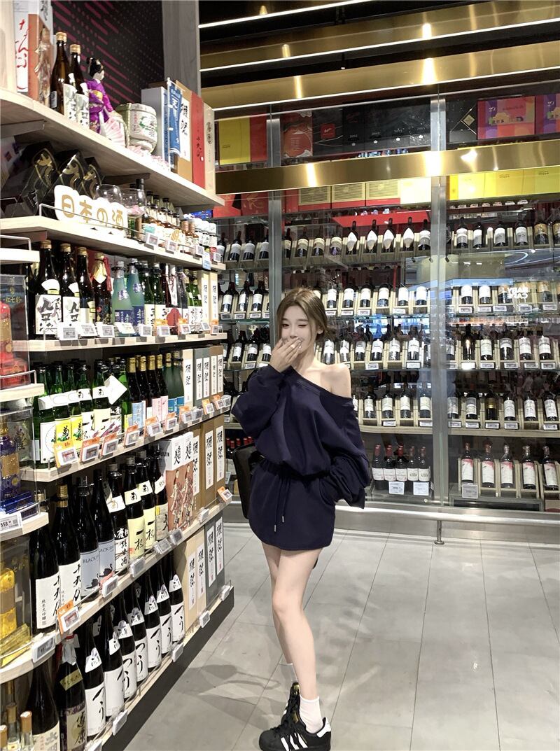 【set】オフショルダープルオーバー×スカートセット　M28350