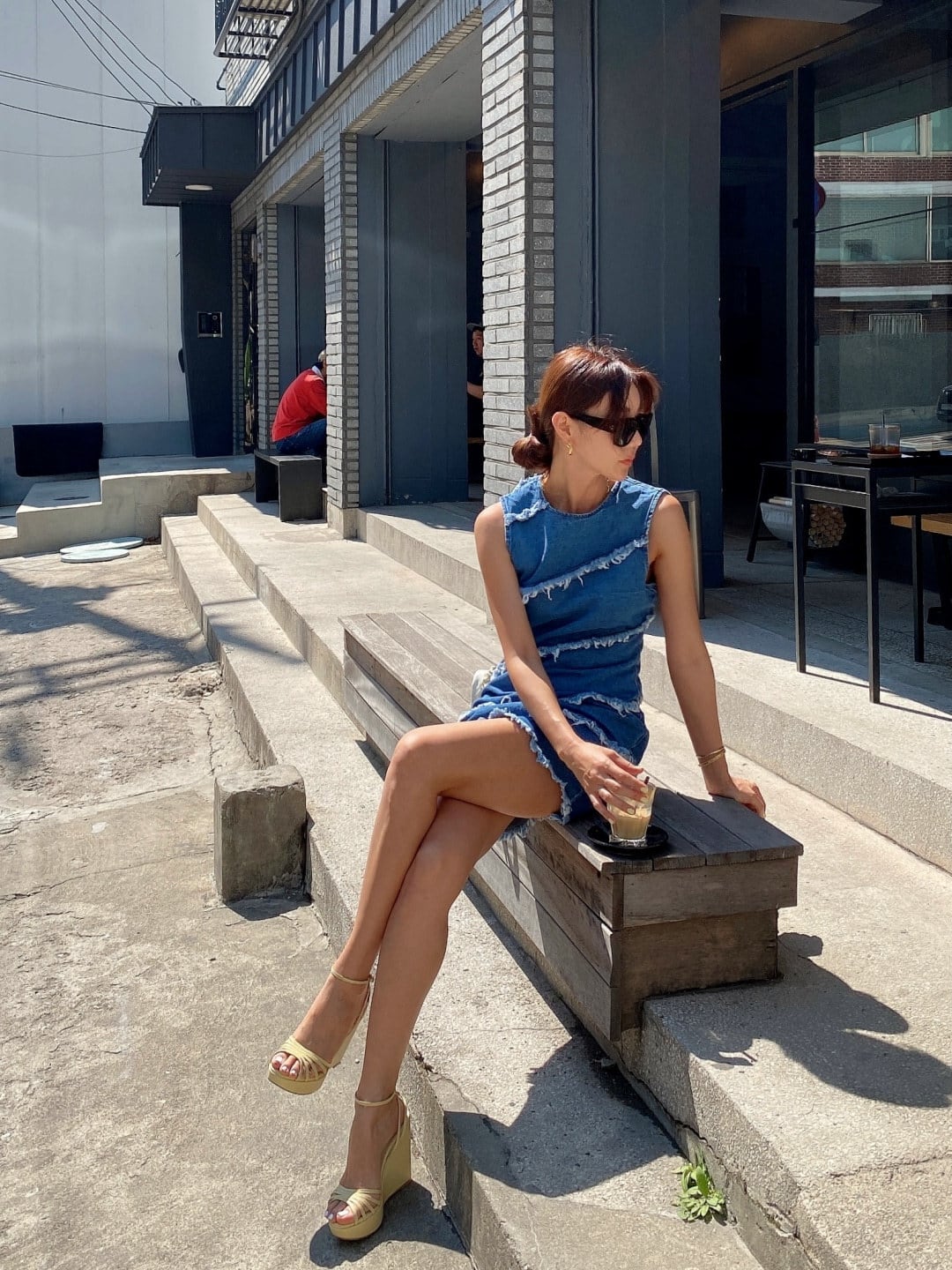 【dress】ノースリーブデニムワンピース　M23984