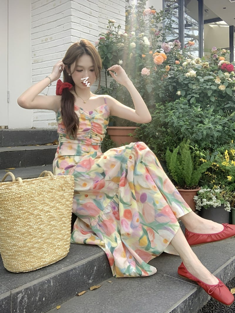 【dress】花柄キャミワンピース　M25317