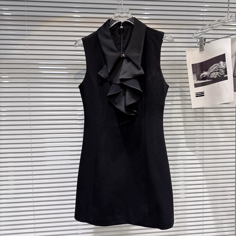 【dress】3色展開ベストワンピース Q7890