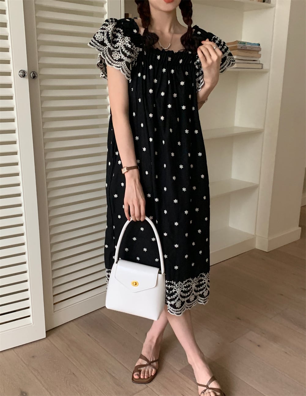 【dress】刺繍ワンピース　M24729