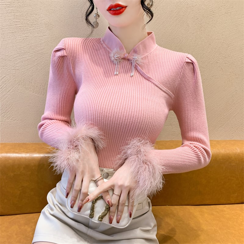 【tops】ファーニットトップス　M28218