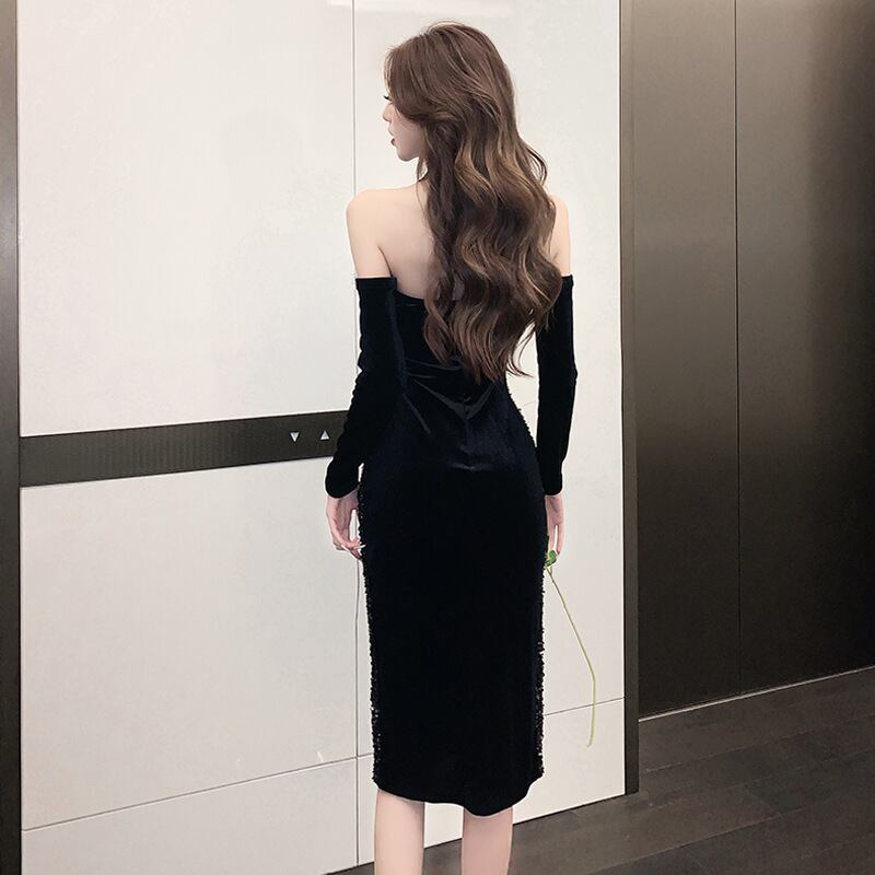 【dress】ファーワンピースアームカバー付き　M18928