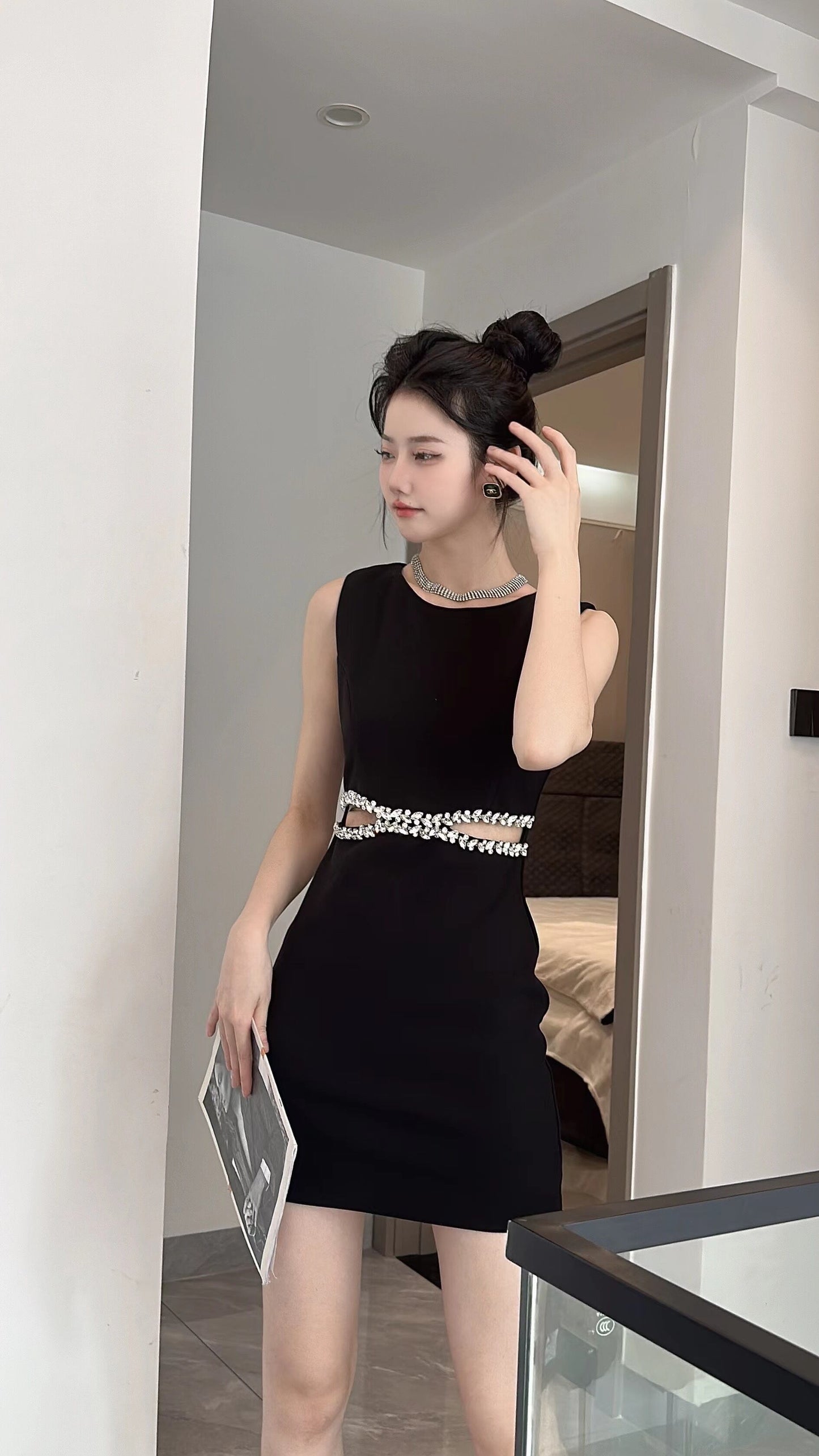 【dress】ウエストカットノースリーブワンピース G21053