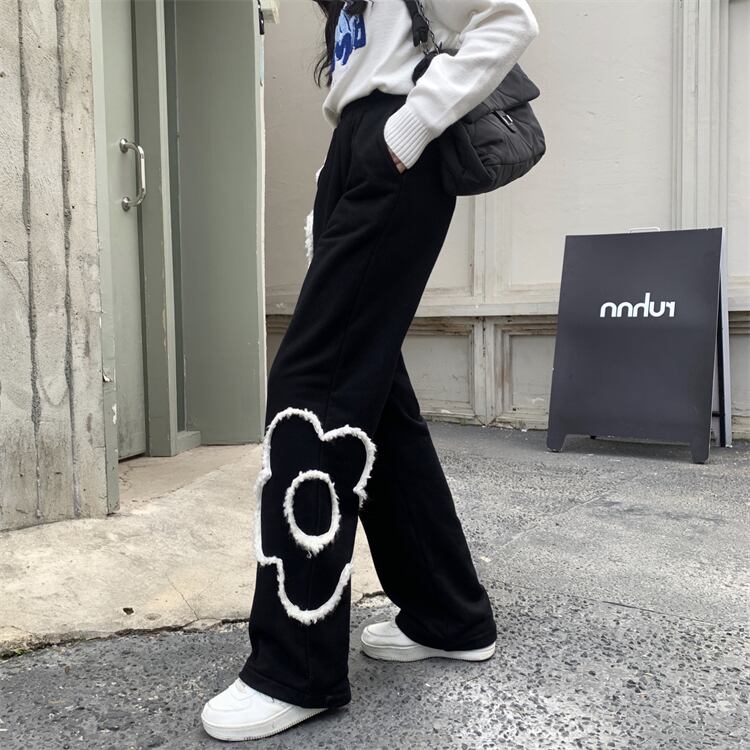 【bottoms】大活躍!ルーズ気質満点ハイウエスト厚手カジュアル裏起毛ガウチョパンツ G10627