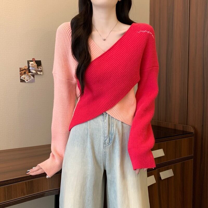 【tops】クロスニットトップス　M28275