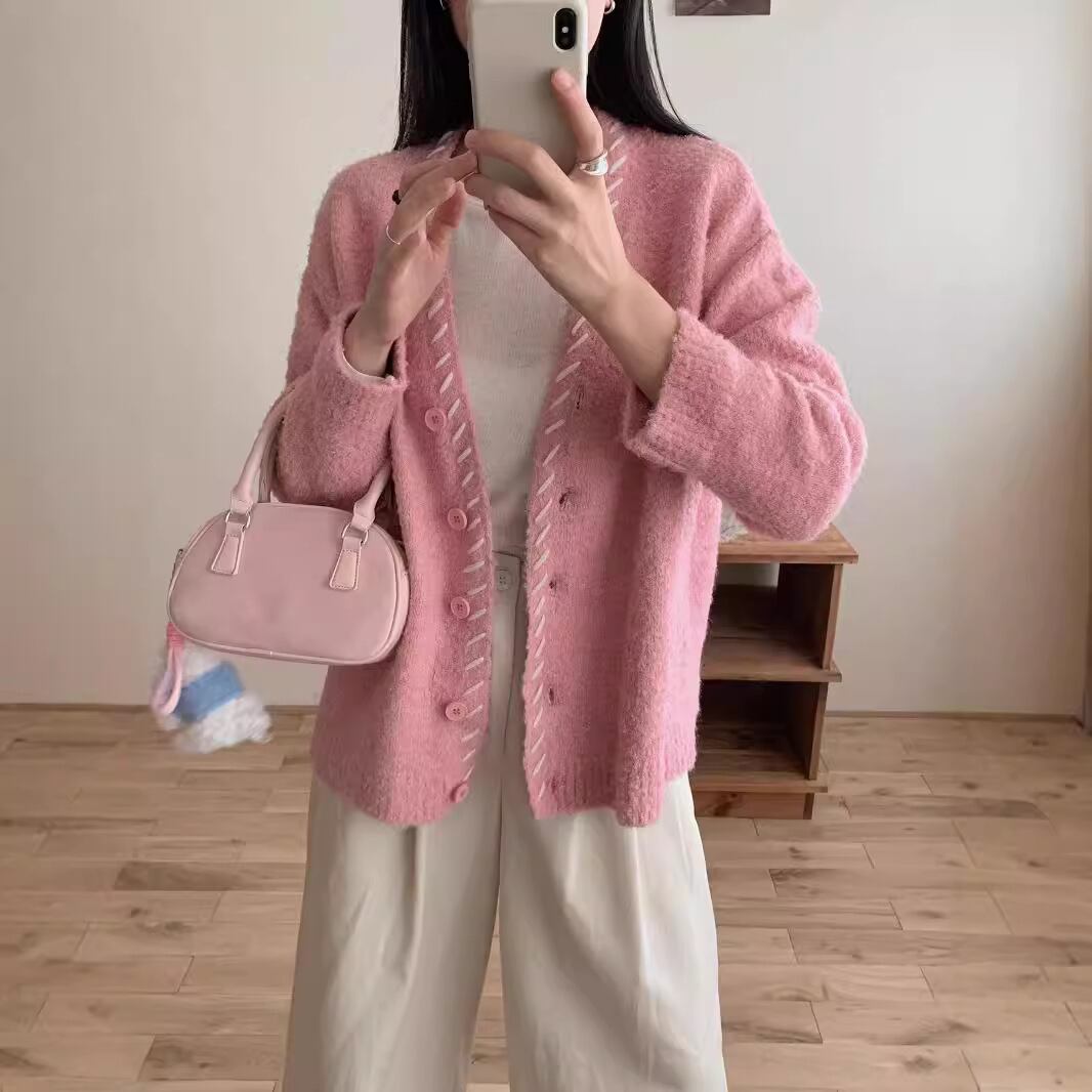 【outer】Vネックニットカーデ　M27283