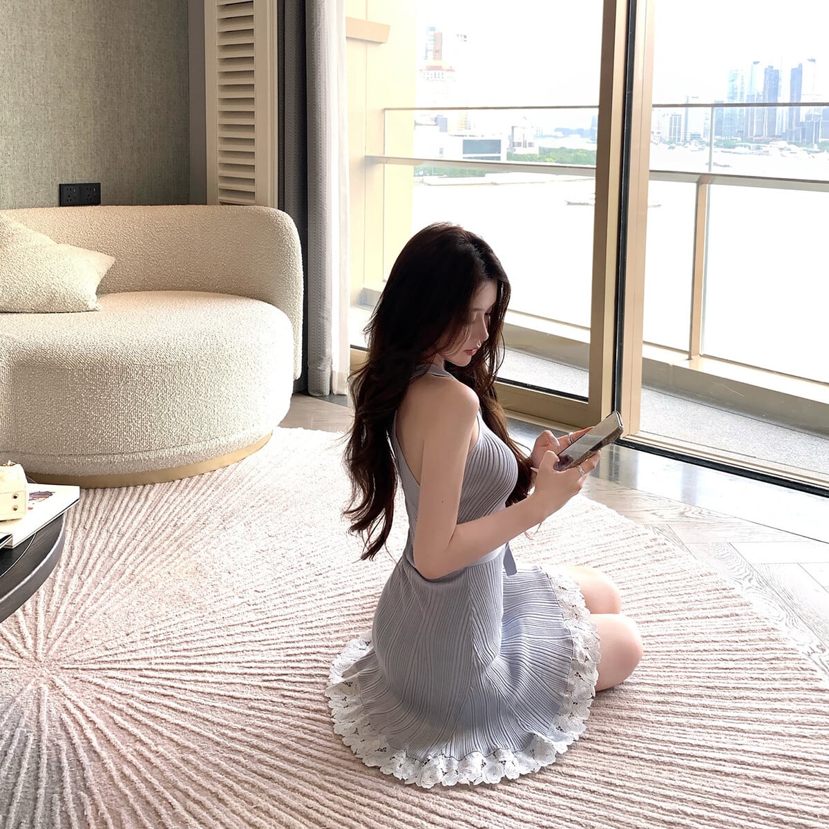 【dress】クロスレースドッキングミニワンピース　N3220