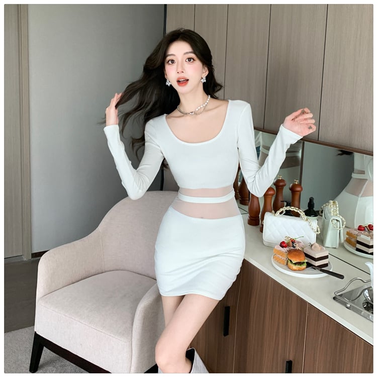 【dress】チュールドッキングワンピース　M27671