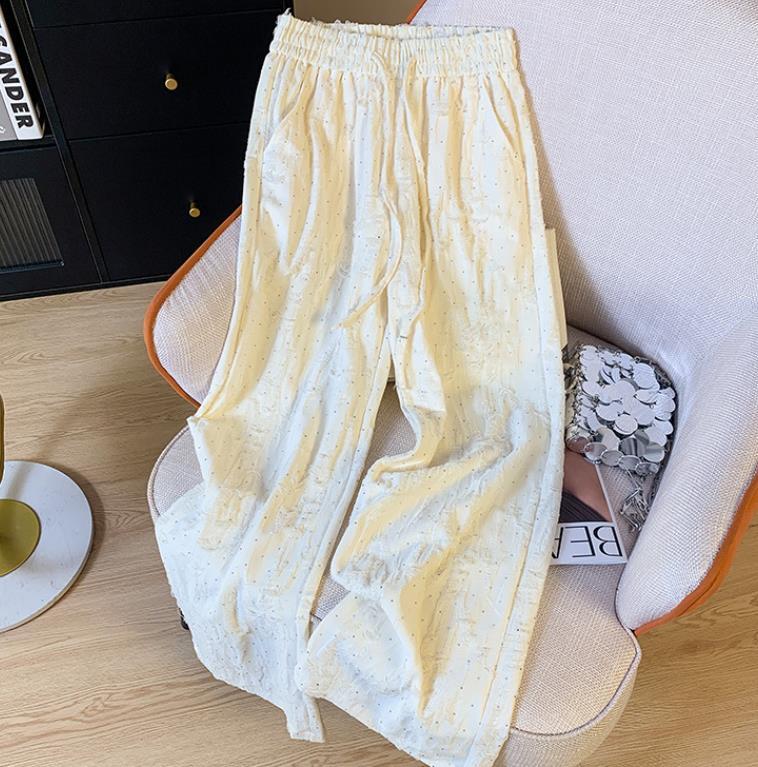 【bottoms】キラキラダメージガウチョパンツF7488