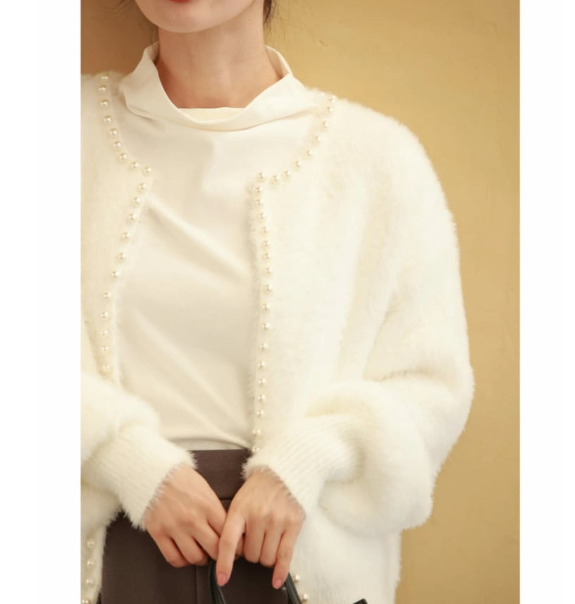 【outer】パールニットカーデ　M27471