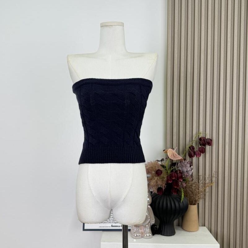 【tops】ニットチューブトップス Q7618