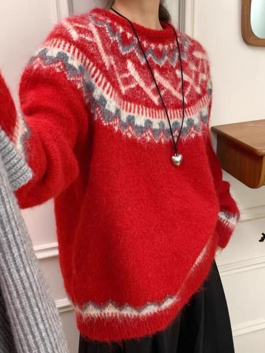 【tops】クルーネックニットセーター　M27109