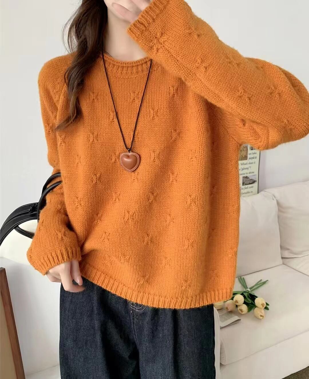 【tops】クルーネックニットセーター　M28609