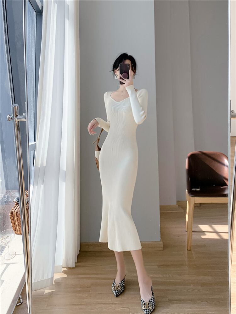 【dress】マーメイドニットワンピース　M28024