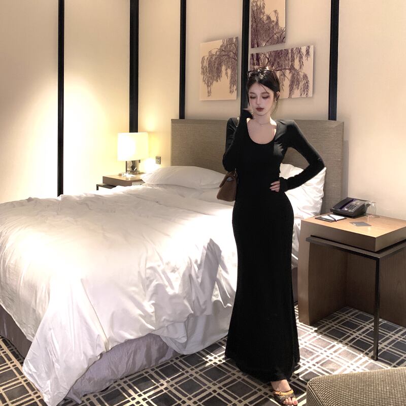 【dress】タイトロングワンピース Q7020
